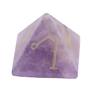 Pyramid Reiki Natural Amethyst Display Decorations, for Home Office Desk Decoration, 25x25x20mm(DJEW-PW0013-41I)