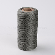 Flat Waxed Polyester Cords, Gray, 1x0.3mm, about 284.33 yards(260m)/roll(YC-K001-20)