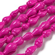 Spray Painted Natural Spiral Shell Beads Strands, Shell Shape, Fuchsia, 6.5~12x4.5~8x4~7mm, Hole: 2mm, about 188pcs/strand, 61.10''(155.2cm)(BSHE-G039-08C)