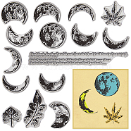 Clear Silicone Stamps, for DIY Scrapbooking, Photo Album Decorative, Cards Making, Moon, 160x110x2.5mm(DIY-WH0504-51E)