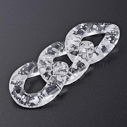 Transparent Acrylic Linking Rings, Quick Link Connectors, for Curb Chains Making, Twist Oval, White, 39x29x7.5mm, Inner Diameter: 12x22mm(OACR-N009-014A-03)