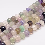 Natural Fluorite Bead Strands, Round, 8mm, Hole: 1mm, about 48pcs/strand, 15.5 inch(G-K153-B36-8mm)