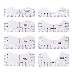 PVC Multifunction Rulers, Tailor Sewing Ruler, White, 254x63.5~127mm, 8pcs(X-TOOL-TAC0007-26)