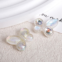 Transparent Acrylic Beads, UV Plating, Butterfly, Clear AB, 19x22x8mm, Hole: 3mm(PW-WG9ACBE-01)