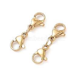 304 Stainless Steel Double Lobster Claw Clasps, Golden, 28mm(STAS-E163-57G-F)