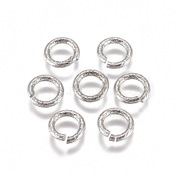 Tarnish Resistant 304 Stainless Steel Textured Jump Rings, Open Jump Rings, Round Ring, Stainless Steel Color, 16 Gauge, 7x1.2mm, Inner Diameter: 4.5mm(STAS-L234-168P)