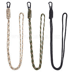 6Pcs 3 Colors Polyester Card Holder Lanyard, with Alloy Snap Clasp, for Mobile Phone, Name Tag, Camera or Key, Mixed Color, 466~475mm, 2pcs/colors(AJEW-HY0001-42)