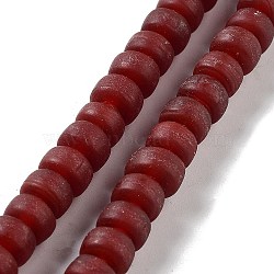 Handmade Lampwork Beads, Column, Dark Red, 10x6.5~7mm, Hole: 2.8mm, about 94pcs/strand, 25.39''(64.5cm)(LAMP-Z008-08A)