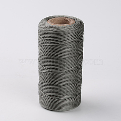 Flat Waxed Polyester Cords, Gray, 1x0.3mm, about 284.33 yards(260m)/roll(YC-K001-20)