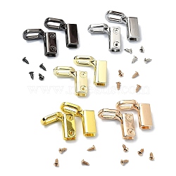 (Defective Closeout Sale: Scratched) Alloy Bag Suspension Clasps, with Screws, Rectangle, Mixed Color, 4.3x1.6x1.7cm, Hole: 2.5mm(FIND-XCP0002-71)