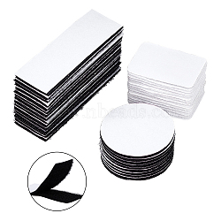 Double Sided Self Adhesive Hook and Loop Tapes, Magic Tapes with Nylon and Polyester, Mixed Shapes, White, 60sets/bag(AJEW-PH0017-59)