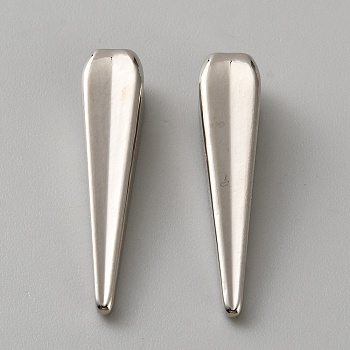 Alloy Cord Ends, Cone Cord Rope Lock, Hoodie Drawstring Replacement, Platinum, 30x6.5x6.5mm, Hole: 4mm