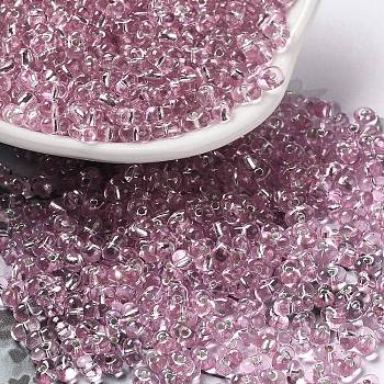 Baking Paint Glass Seed Beads, Peanut, Pink, 3.5~4x2~2.5x2~2.3mm, Hole: 0.8mm
