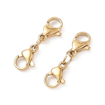 304 Stainless Steel Double Lobster Claw Clasps, Golden, 28mm