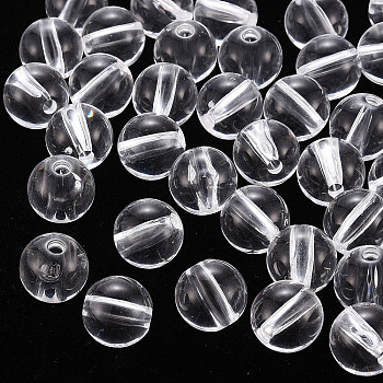 Transparent Acrylic Beads, Round, Clear, 12x11mm, Hole: 2.5mm