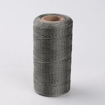 Flat Waxed Polyester Cords, Gray, 1x0.3mm, about 284.33 yards(260m)/roll