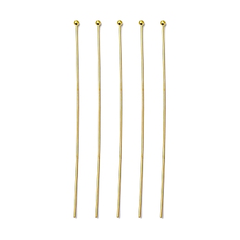 Brass Ball Head Pins, Golden, Size: about 0.7mm thick(21 Gauge), 70mm long, about 75pcs/20g, Head: 1.8mm