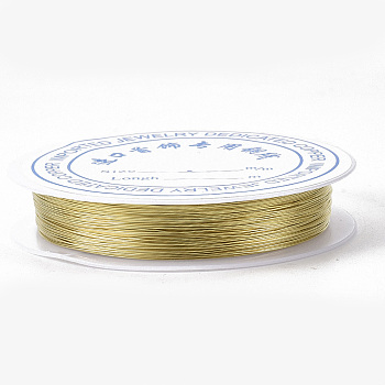 Round Copper Jewelry Wire, Gold, 20 Gauge, 0.8mm, about 9.84 Feet(3m)/roll