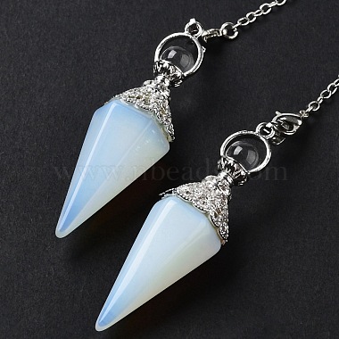 Natural & Synthetic Gemstone Hexagonal Pointed Dowsing Pendulums(G-P552-05P)-3