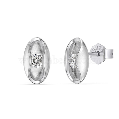 925 Sterling Silver Micro Pave Clear Cubic Zirconia Stud Earrings(EJEW-K301-01MP)-3