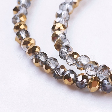 Half Plated Faceted Rondelle Electroplate Glass Beads Strands(X-EGLA-D020-3x2mm-14)-3