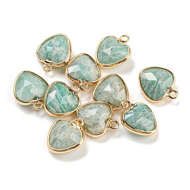 Golden Heart Amazonite Charms