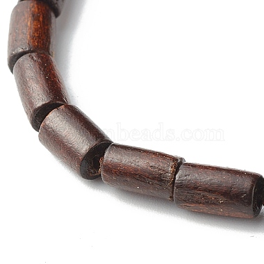 Pulsera de cuentas mala de madera natural de columna para hombres y mujeres(BJEW-JB06903)-4