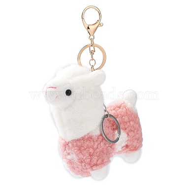 Pink Alpaca Cotton Keychain