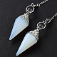 Natural & Synthetic Gemstone Hexagonal Pointed Dowsing Pendulums(G-P552-05P)-3