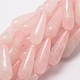 Natural Rose Quartz Teardrop Beads Strands(G-E329-34)-1