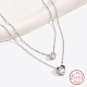925 Sterling Silver Cable Chains Double Layer Necklaces(YE3032-1)-3