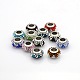 Nice Large Hole 304 Stainless Steel Polymer Clay Pave Two Tone Rhinestone European Beads(CPDL-O002-01)-1