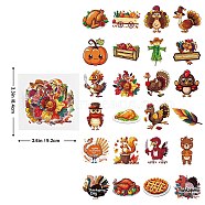 50Pcs Thanksgiving Day Cartoon PET Self-Adhesive Picture Stickers, for Water Bottles, Laptop, Luggage, Cup, Computer, Mobile Phone, Skateboard, Guitar Stickers Decor, Mixed Color, 27~50x50~58x0.1mm, 50pcs/set(STIC-C010-24)