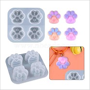 Silicone Molds, Resin Casting Molds, For UV Resin, Epoxy Resin Craft Making, Square with Cat Claw, White, 50.5x54.5x11.5mm, Inner Size: 20x21mm(DIY-A012-07)