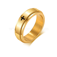 Stainless Steel Rotating Plain Band Ring, Fidget Spinner Ring for Calming Worry Meditation, Golden, US Size 10(19.8mm)(WG30601-20)