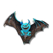 Halloween Theme Opaque Printed Acrylic Pendants, Bat, 41.5x52.5x2.5mm, Hole: 1.5mm(SACR-Z005-01E)