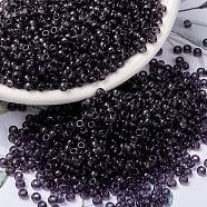 MIYUKI Round Rocailles Beads, Japanese Seed Beads, 8/0, (RR157) Transparent Amethyst, 3mm, Hole: 1mm, about 422~455pcs/10g(X-SEED-G008-RR0157)