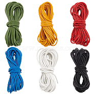 Elite 30 Yards 6 Colors Cowhide Leather Cord, Round, Mixed Color, 2mm, 5 yards/color(WL-PH0004-23B)