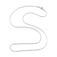 304 Stainless Steel Coreana Chain Necklaces, with Lobster Claw Clasps, Stainless Steel Color, 25.19 inch(64cm), 1.5mm(NJEW-I248-20P)