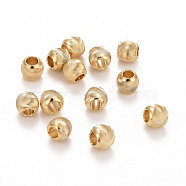 Eco-Friendly Brass Cat Eye Beads, Large Hole Beads, Long-Lasting Plated, Lead Free & Cadmium Free, Real 24K Gold Plated, 5x4mm, Hole: 1.8mm(KK-M225-25G-D)