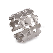 304 Stainless Steel Handrail Open Cuff Rings for Women, Stainless Steel Color, Inner Diameter: 17.6mm(RJEW-G285-28P)