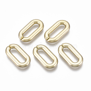 Spray Painted CCB Plastic Linking Rings, Quick Link Connectors, For Jewelry Cable Chains Making, Oval, Gold, 20x11x3mm, Inner Diameter: 4x14mm(CCB-R104-12D-02)