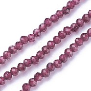 Natural Garnet Beads Strands, Faceted, Round, 2~2.5mm, Hole: 0.5mm, about 180~200pcs/strand, 14.5~16.1 inch(37~41cm)(G-F619-17A-2mm)