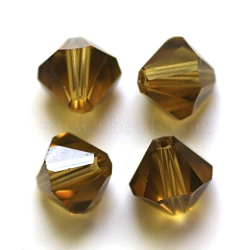 Imitation Austrian Crystal Beads, Grade AAA, K9 Glass, Faceted, Bicone, Olive, 4.55x5mm, Hole: 0.7~0.9mm(SWAR-F022-5x5mm-228)