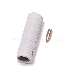 Zinc Alloy Cord Ends, End Caps, with Screw, Column, White, 25x8mm, Hole: 1.8mm, Inner Diameter: 5.5mm(FIND-WH0091-65C)