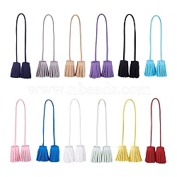 Givenny-EU 12Pcs 12 Color Double-end Velvet Tassels Pendant, DIY Craft Hang Decorations Accessories, Mixed Color, 240x2.5mm,  12 color, 1pc/color, 12pcs(DIY-GN0001-10)