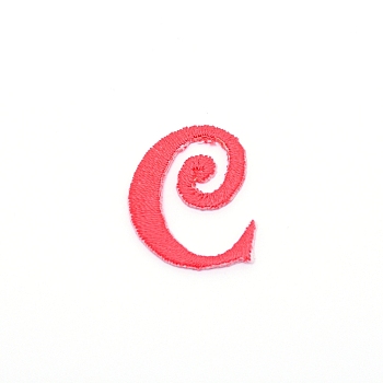 Computerized Embroidery Cloth Iron on/Sew on Patches, Costume Accessories, Appliques, Letter, Red, Letter.C,  25x20x1.4mm