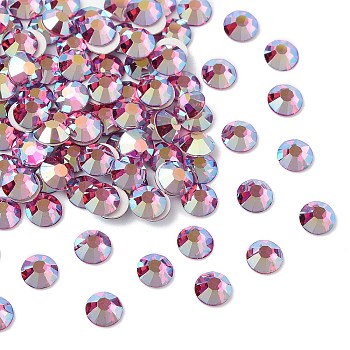 Preciosa&reg MAXIMA Crystal No Hotfix Flatback Stones, Czech Crystal, Dura Foiling, Round(438 11 615 Chaton Rose), 70350 200 Fuchsia AB, SS10(2.7~2.9mm)