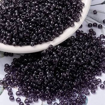 MIYUKI Round Rocailles Beads, Japanese Seed Beads, 8/0, (RR157) Transparent Amethyst, 3mm, Hole: 1mm, about 422~455pcs/10g