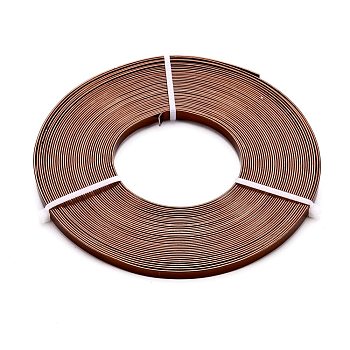 Aluminum Wire, Flat, Saddle Brown, 5x1mm, about 10m/roll
